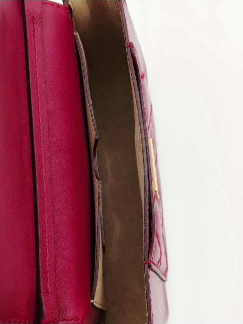 Givenchy Quilted Burgundy Crossbody Bag with Gold Chain - Picture 11 of 14